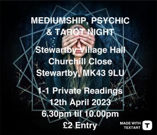 Tarot Readings at Pegasus Events Psychic Night Stewartby 12th April 2023