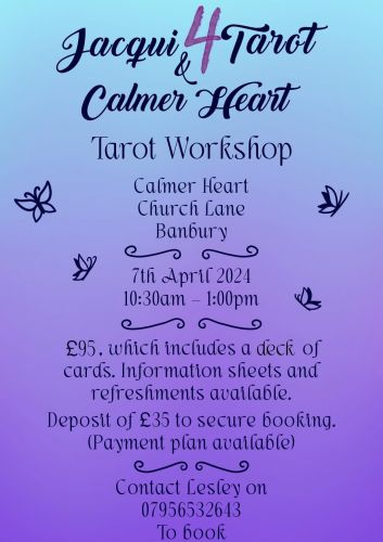 Tarot Teaching at Calmer Heart Banbury - 7th April 2024 - 10:30 - 1:00