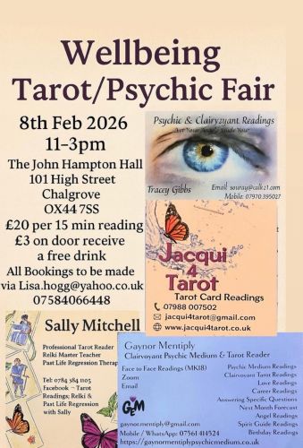 Readings available in Chalgrove! Sunday 8th February 2026 - 11am - 3pm John Hampton Hall