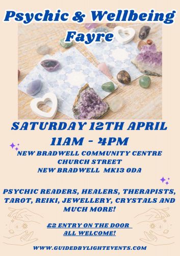 Tarot Readings available at this Guided By Light Workers even on Saturday 12th April 2025 at New Bradwell Community Centre MK13 0DA