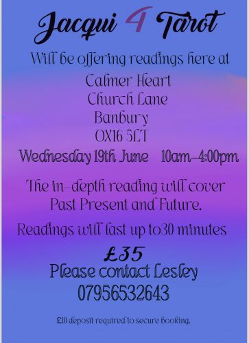 Come along for a Tarot reading - Calmer Heart Banbury - 19th June 2024