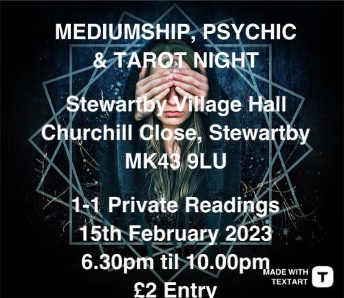 Tarot Readings at Pegasus Psychic night Stewartby 2023