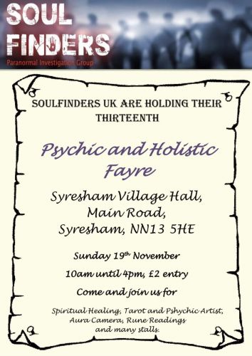 Tarot Readings at Soul Finders event -  Syresham Village Hall Brackley - 19th November 2023